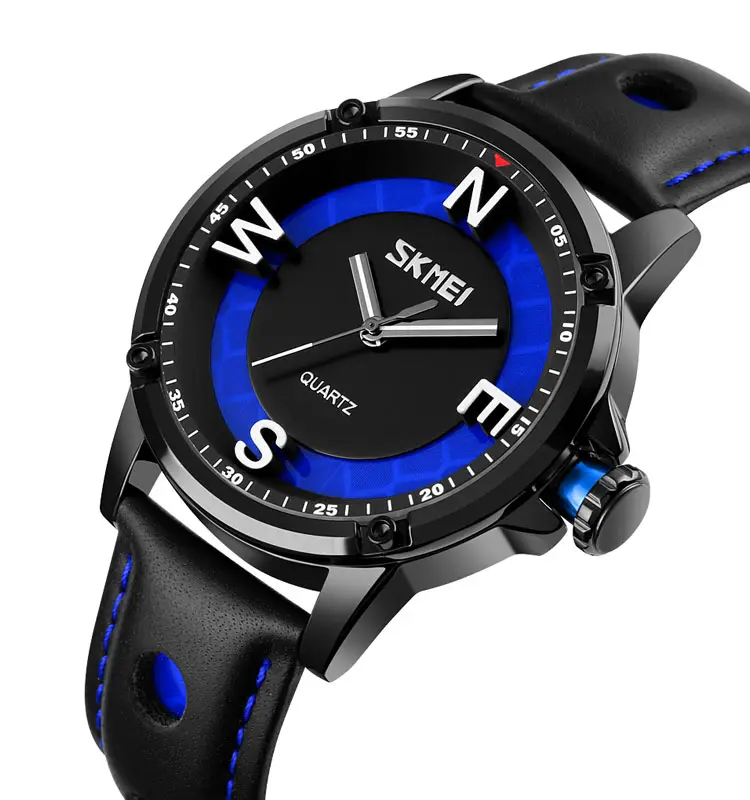 Skmei 9211 Mens Chronograph Watches Luminous Army Sport Wristwatch Blue Silicone Strap Quartz Watch Reloj Watch