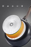 Wok élégant en aluminium noir moulé sous pression, antiadhésif, compatible avec les cuisinières à induction et à gaz