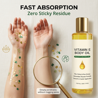 Huile de papaye à la vitamine E multi-effets hydratante et antioxydante, de couleur jaune pâle à dorée, pour un soin quotidien doux du corps et de la peau