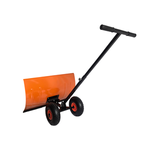 <b>Snow</b> Shovel Metal Blade Pneumatic Wheels Black/Yellow 29" <b>Snow</b> <b>Plow</b> Angle Adjustable 10" Driveway Pavement <b>Snow</b> Removal Tool - Product Image 2