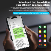 Dispositif de traduction instantanée IA 2025, dernière génération, 138 langues, prend en charge la traduction d'appels vidéo et vocaux pour iOS et Android, écran OLED couleur