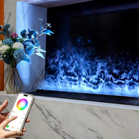 Cheminée électrique décorative intelligente 3D LED de 1 m avec effet de flamme néon, vapeur d'eau atomisée, insert pour usage domestique et hôtelier