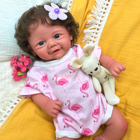Poupée Reborn en Silicone Platine Souple de 17 Pouces, Bébé Fille en Silicone Solide, Compagnon pour Enfants, Poupées Artisanales