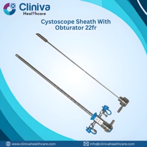 Gaine de cystoscope avec obturateur 22Fr en acier inoxydable, instrument d'endoscopie urinaire, équipement chirurgical réutilisable - Product Image 1