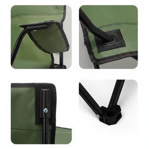 เก้าอี้พับพกพาสำหรับใช้งานกลางแจ้ง พร้อมพนักพิงและที่วางแก้ว เหมาะสำหรับตั้งแคมป์ ตกปลา ชายหาด และวาดภาพ - Product Image 2