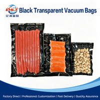 Sac sous vide transparent noir de qualité alimentaire, scellé sur trois côtés, thermoscellable, pour la conservation de la viande, des fruits de mer, des noix et des aliments