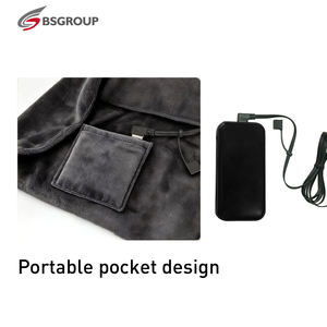 Châle chauffant en flanelle à piles, 8 zones chauffantes, design double face, alimentation USB, lavable, contrôle de la température, certifié ETL - Product Image 3