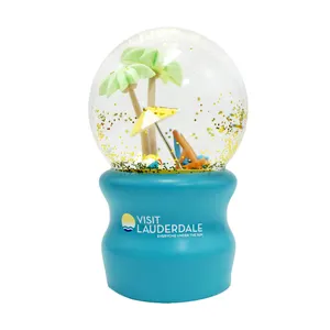Beach Scene Snow Globes Ocean Sea Snowball With Sparkling Glitter Collectible Novelty Ornament For Home Decor Birthday Christmas