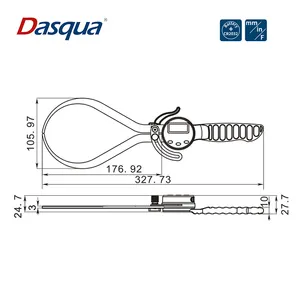 Jauge à coulisse numérique externe Dasqua 150mm avec grand écran LCD Jauge de mesure extérieure