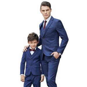 Ultima personalizzazione monopetto abbinamento abbigliamento uomo sposo abito da festa di nozze Plaid padre figlio abiti da uomo - Product Image 1