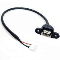 Conector USB Hembra de Montaje en Panel a Conector de 5 Pines con Paso de 2.0 mm, Cable para Placa Base PCB