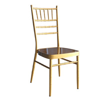 Chaise d'hôtel empilable en métal doré de luxe avec coussin en mousse, sièges modernes pour banquets de mariage et événements