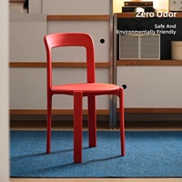 Chaise de salle à manger empilable en plastique épaissi de style nordique, dossier inspiré de la dopamine, pour usage intérieur/extérieur, restaurants