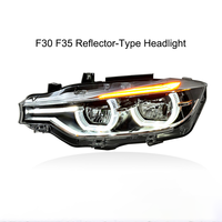 Systèmes d'éclairage automobile modifiés pour BMW Série 3 F30 F35 2013-2018 : Phares LED de type réflecteur avec feux de jour Angel Eye de style Spoon
