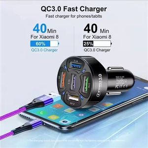 ที่ชาร์จในรถยนต์แบบเร็ว 35W ช่องเสียบ USB 5 ช่อง รองรับ QC 3.0 ที่ชาร์จโทรศัพท์ในรถยนต์ 5V 7A อะแดปเตอร์ที่จุดบุหรี่ในรถยนต์ - Product Image 6