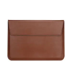 Wholesale smooth leather laptop case 15" computer stand laptop sleeves for macbook 11 13 inches