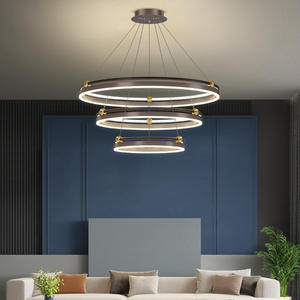 Modern Luxury Aluminum LED Ring <b>Light</b> <b>Fixture</b> Simple Creative Design Living <b>Room</b> <b>Dining</b> <b>Room</b> Bedroom Chandelier Pendant Middle - Product Image 3