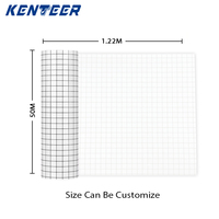 Cinta de Vinilo Transparente Kenteer para Transferencia, Rollo de Adhesivo de Fijación Media con Rejilla de Alineación, Compatible con Calcomanías, Letreros, Ventanas y Pegatinas