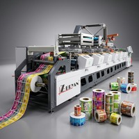 Presse d'impression flexographique modulaire 8 couleurs pour étiquettes de film rétractable, sacs en plastique, étiquettes de vin, 150 m/min, machine haute performance