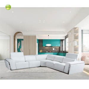 2024 cuero genuino seccional Negro <span class=keywords><strong>donde</strong></span> <span class=keywords><strong>comprar</strong></span> traje de salón conjunto de sofá grande sofá ajustable - Product Image 2