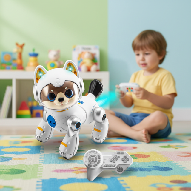 Remote Control Cartoon Dog Electric Intelligent AI Programming Function Simulation Fart Spray Dancing Robot Dog Toy