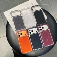 Coques de téléphone antichoc en acrylique mat pour iPhone 18 17 Pro 16 Pro Max, compatibles avec la charge sans fil et magnétique, finition givrée