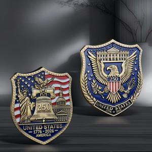 Badge commémoratif double face sculpté et gravé, motif Cloche <span class=keywords><strong>de</strong></span> <span class=keywords><strong>la</strong></span> Liberté, 250e anniversaire des États-Unis, 2026 - Product Image 2