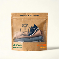 Service d'impression numérique personnalisée sur papier pour pochettes en papier kraft avec fenêtre pour le commerce de détail de la mode, avec logo personnalisé, faible MOQ