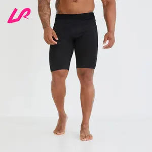 Custom Logo Men's Polyester/spandex Fitness Shorts Breathable Active Activewear Quick Drying Compression Leggings Shorts
