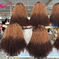 Perruque en cheveux vietnamiens naturels, bouclée Pixie, avec fermeture en dentelle HD, sans colle, entièrement en dentelle frontale