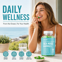 Bonbons gélifiés à la mousse de mer végétalienne non-OGM pour adultes, soutien immunitaire, digestion, antioxydant et sommeil