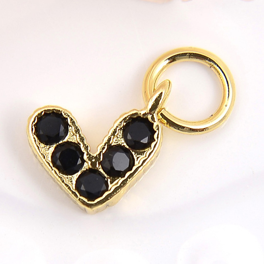 009 Black Heart with Diamonds 1PCS