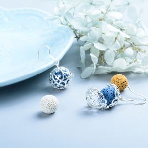 Boucles d'oreilles en forme de pierre de lave, bijou diffuseur d'huiles essentielles, aromathérapie, en forme de goutte - Product Image 4