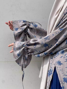 Zifeng OME Middle East donna stampa ampio abito Design rilegatura polsino sotto la gonna Smock a fessura - Product Image 6