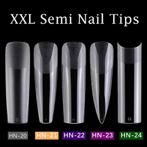 240 <span class=keywords><strong>Uñas</strong></span> Postizas <span class=keywords><strong>Extra</strong></span> <span class=keywords><strong>Largas</strong></span> Tamaño XXL, Ecológicas, de ABS, Diseño Cuadrado Almendrado, Semi Mate, Sin Rastro - Product Image 2