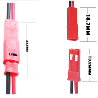 Kabel Daya 2 Pin Berulir dengan Soket Betina dan Konektor Sekrup, Kabel Merah Hitam untuk Kamera CCTV dan Suplai Driver LED