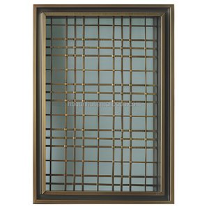 Armoires de cuisine modernes, portes en maille d'acier inoxydable <span class=keywords><strong>anti</strong></span>-salissure, revêtement en poudre, panneaux en maille tissée faciles à nettoyer, décoratifs - Product Image 1