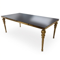 JJY-YHZ-E002 Mesa Rectangular Romántica de Acero Inoxidable Dorado para Eventos y Bodas con Tapa de MDF, Venta al por Mayor de Fábrica