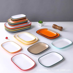 Assiette à nouilles de riz en mélamine épaissie et résistante aux chutes, pour fondue commerciale, barbecue, petit-déjeuner, imitation - Product Image 4