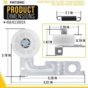 Conjunto de poleas 4561EL3002A para correas de secadora LG Kenmore, pieza duradera de plástico - Product Image 3