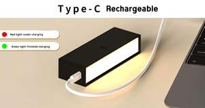 Lampe <span class=keywords><strong>murale</strong></span> LED avec télécommande tactile, batterie rechargeable 2000 mAh, fonctionnement sur piles, 3 températures de couleur, gradation, magnétique, sans fil, 360 degrés - Product Image 5