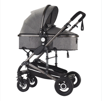 Poussette Bébé Luxe 3-en-1 Pliable Facilement, Landau 2-en-1, Chariot de Voyage à 4 Roues en Caoutchouc – Vente en Gros