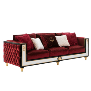 Lusso barocco 2 posti divano blu reale velluto oro leone emblema finiture dorate squisiti <span class=keywords><strong>mobili</strong></span> Villa per interni palazzo - Product Image 4