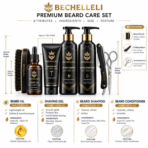 <span class=keywords><strong>Kit</strong></span> de Cuidado de <span class=keywords><strong>Barba</strong></span> Orgánico de Marca Privada, Champú, Gel y Bálsamo, Set Hidratante para el Cuidado Diario de la <span class=keywords><strong>Barba</strong></span>, <span class=keywords><strong>Productos</strong></span> para el Cuidado de la <span class=keywords><strong>Barba</strong></span> OEM - Product Image 5