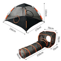 Tente de jeu combinée pour chat et chien, ensemble de jouets, tunnel en maille, clôture portable pour animaux, boîte de mise bas respirante pour chiens et chats, tunnel pour chat