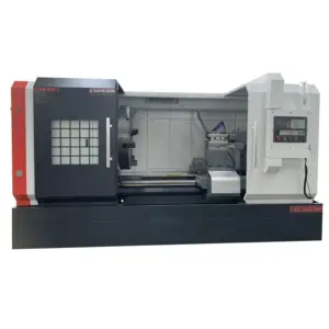 Torno CNC de metal horizontal, fresado de acero de alta resistencia de cama plana, máquina de torno cnc CK61125