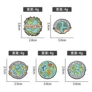 Accessorio geometrico con gatto dei cartoni animati in metallo carino con spille in metallo prezzo all'ingrosso terra pianeta onde spilla vestiti zaino distintivo spilla con risvolto - Product Image 4