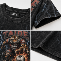 TaiDe Expert Streetwear Manufacturer Men Loose Woven Vintage Shirt Men Quarter Cotton Tshirt Designer Men Clothing
