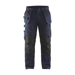 BLAKLADER - 149613308699C46 Pantalones de servicio elásticos con bolsillos para uñas Azul marino oscuro/Negro-PANTALONES DE TRABAJO EAN 7330509548318 - Product Image 1