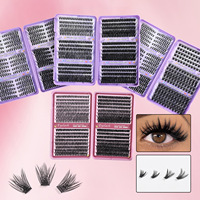 Faux cils en gros pour usine, bouquets individuels thermocollants, packs mixtes de 30 100 pièces, styles UE et US